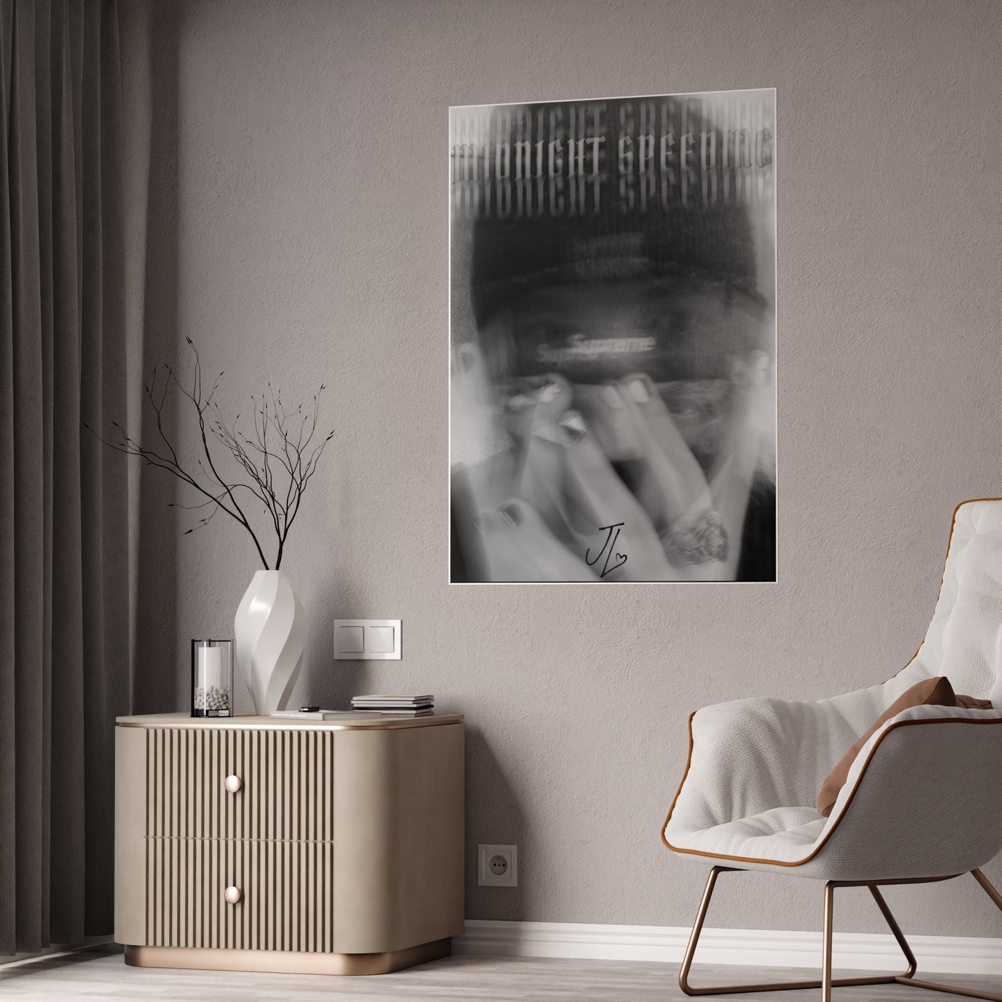 Midnight Speeding Glossy Poster