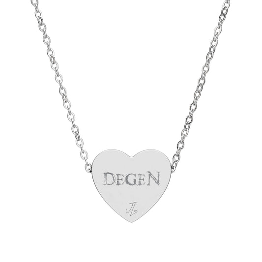 Laurent's DEGEN - Engraved Black Heart Necklace