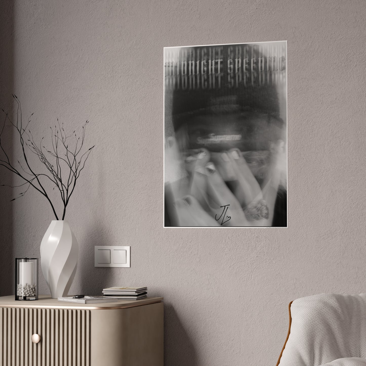 Midnight Speeding Glossy Poster