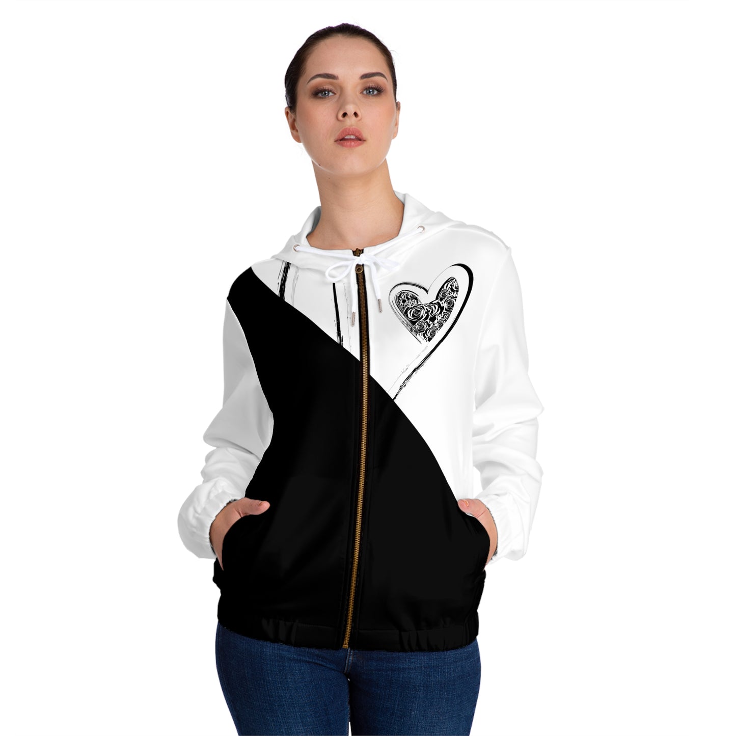 Hearts & Roses Women's Zip-Up Hoodie