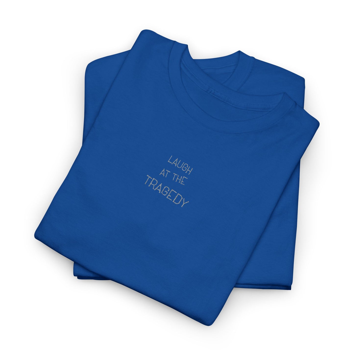 Laugh at the Tragedy | Minimalist Embroidered Album T-Shirt