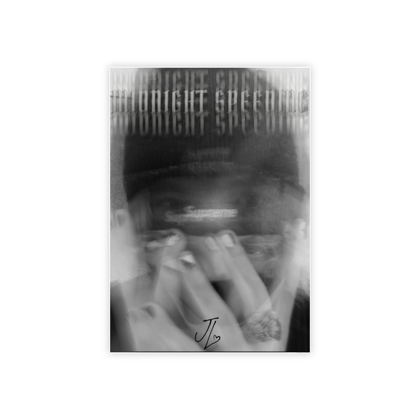 Midnight Speeding Glossy Poster