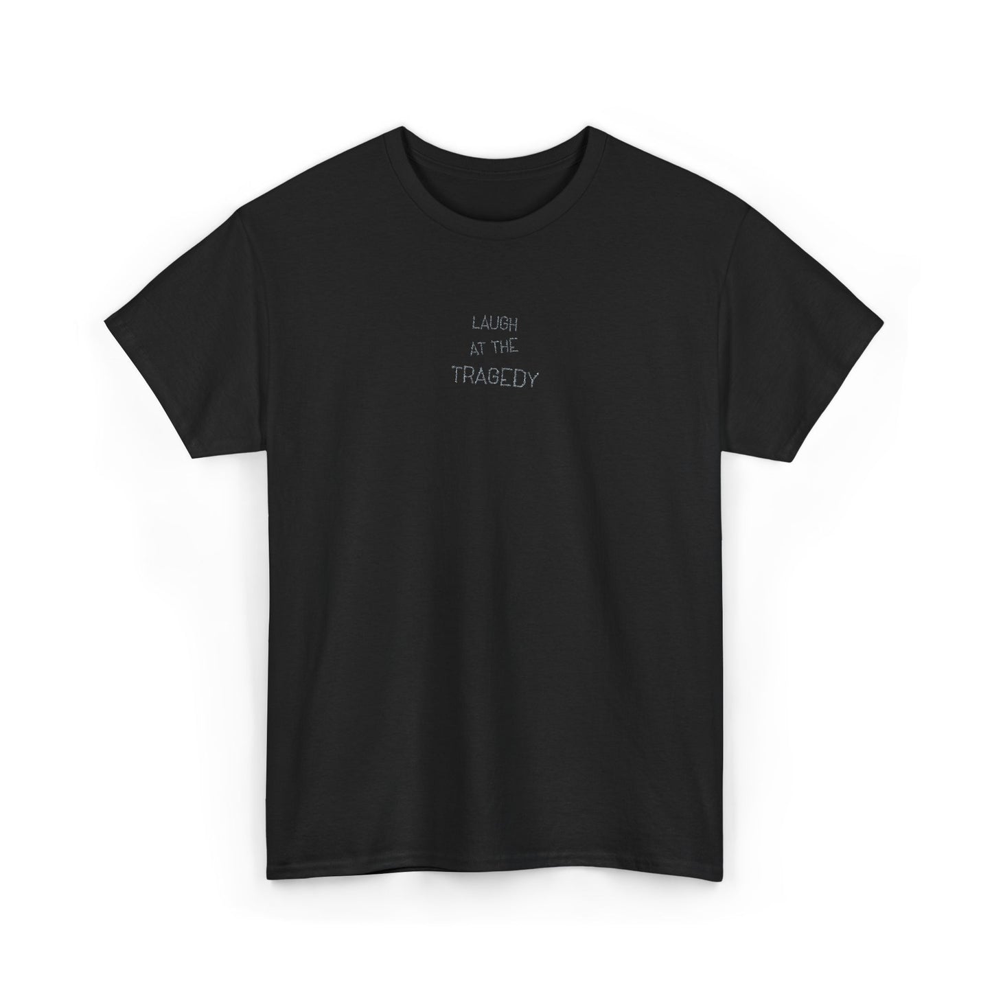 Laugh at the Tragedy | Minimalist Embroidered Album T-Shirt