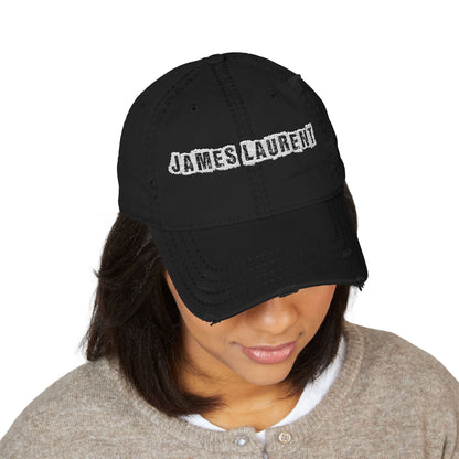 distressed Punk Logo Embroidered Hat