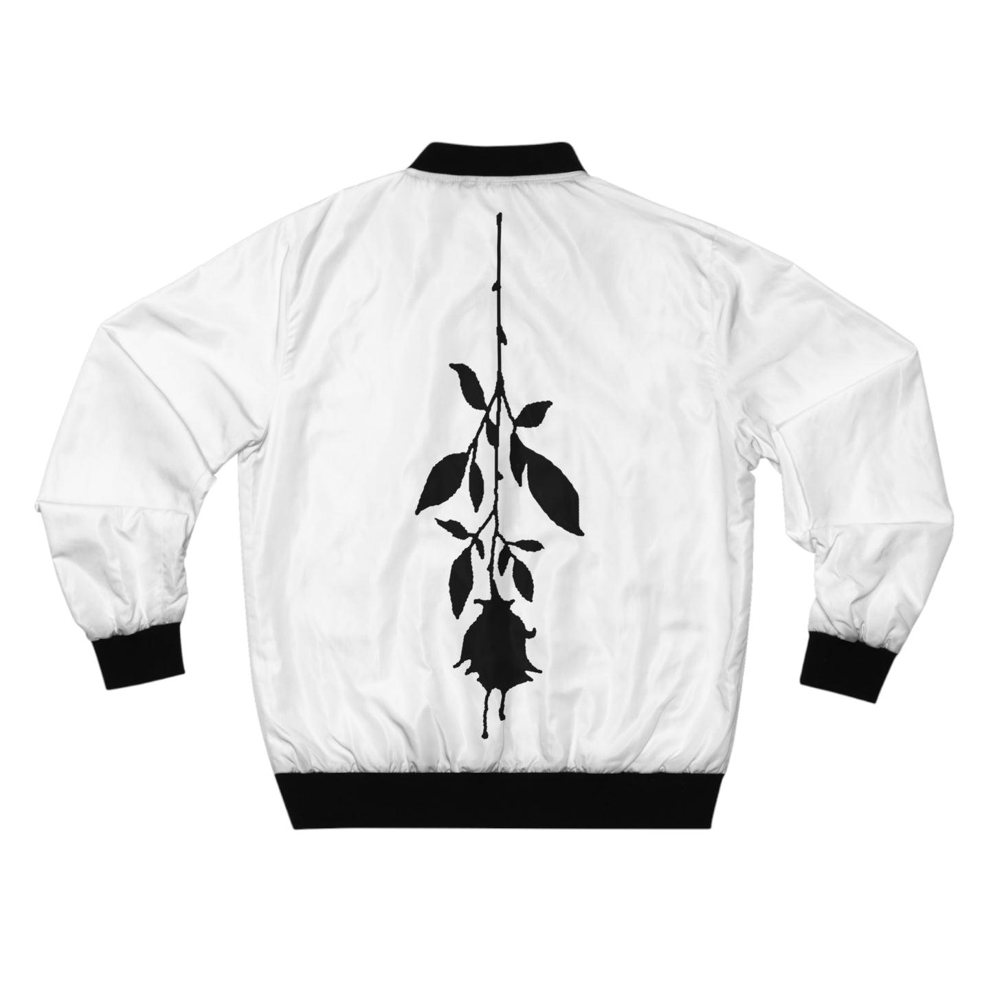 White Dripping Rose Men's Bomber Jacket