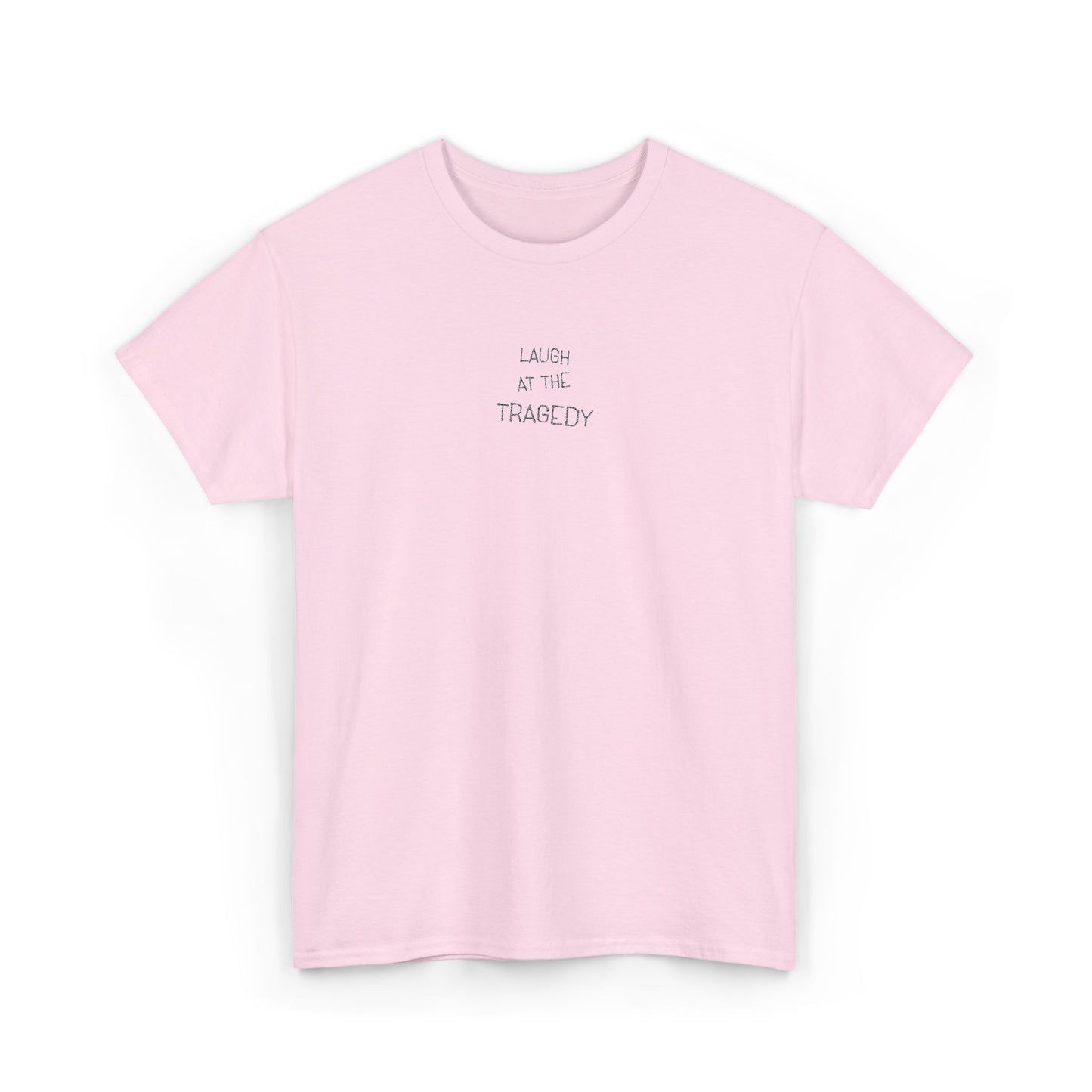 Laugh at the Tragedy | Minimalist Embroidered Album T-Shirt