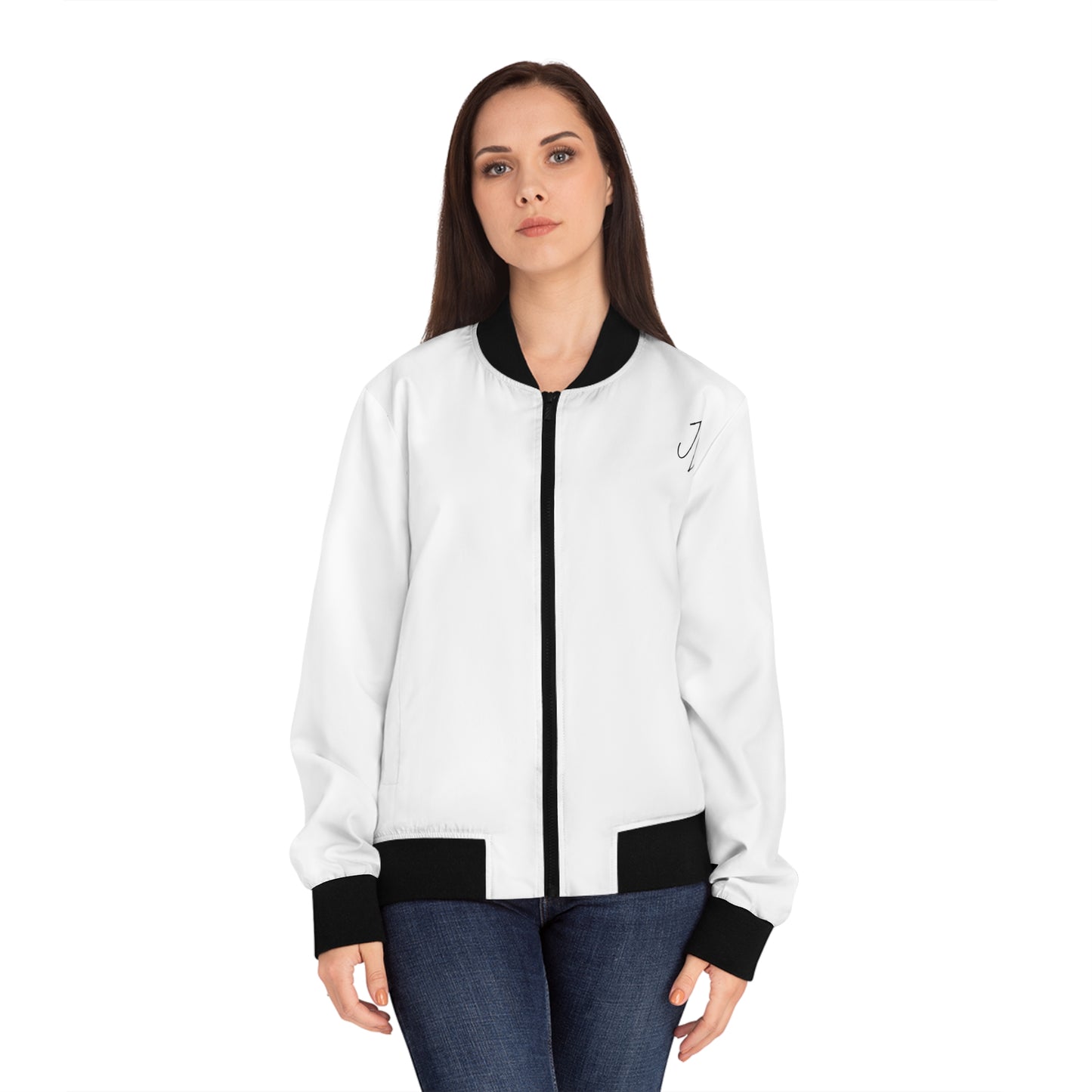 White Dripping Rose Women's Bomber Jacket