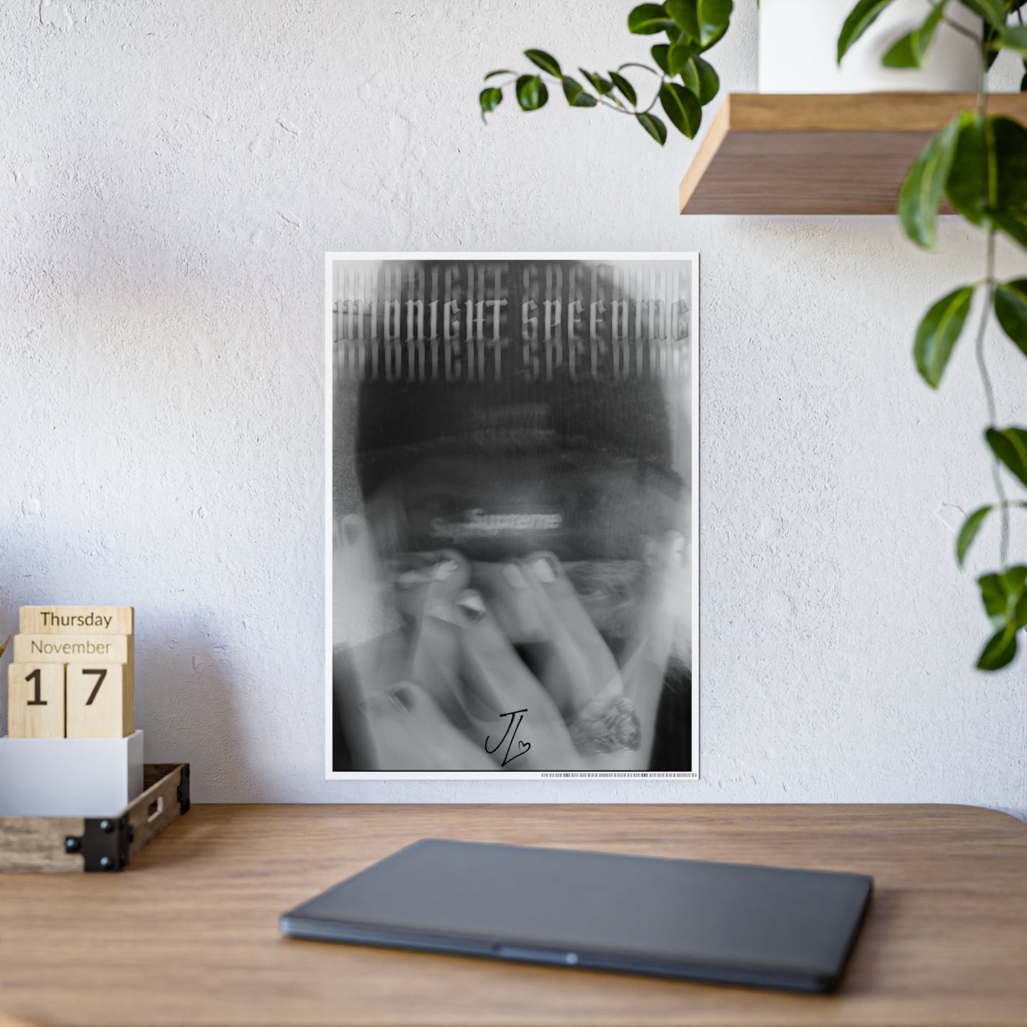 Midnight Speeding Glossy Poster