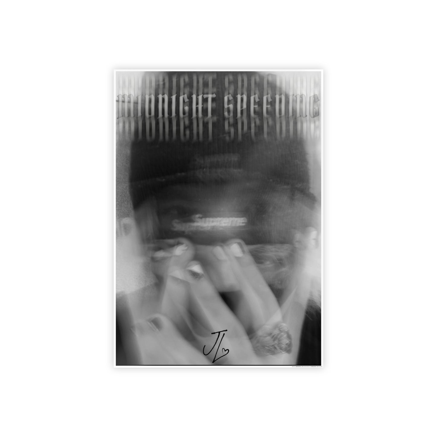 Midnight Speeding Glossy Poster