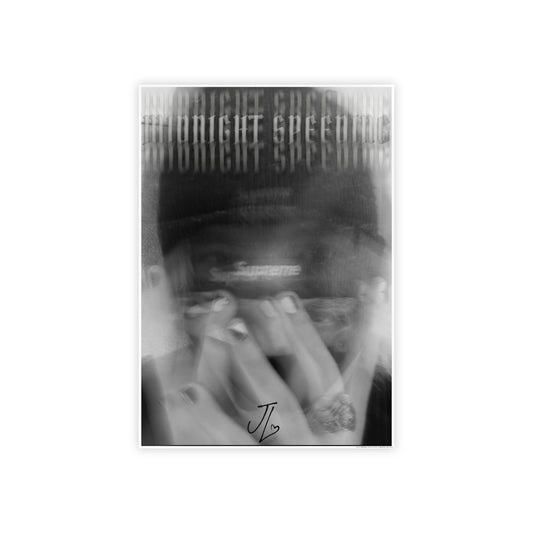 Midnight Speeding Glossy Poster