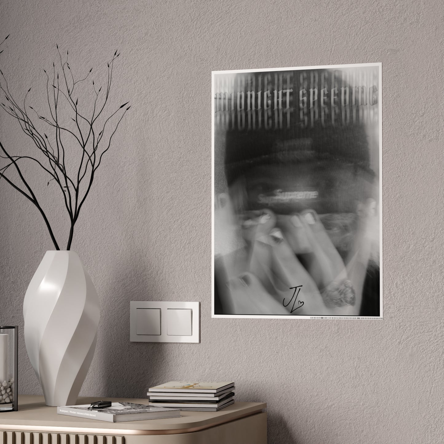 Midnight Speeding Glossy Poster