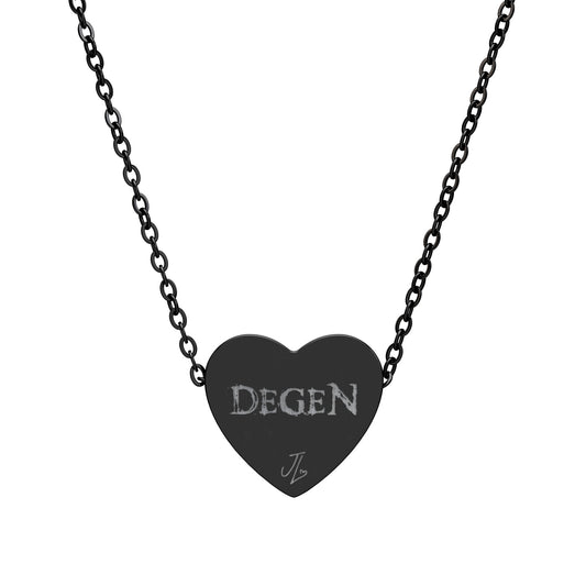 Laurent's DEGEN - Engraved Black Heart Necklace