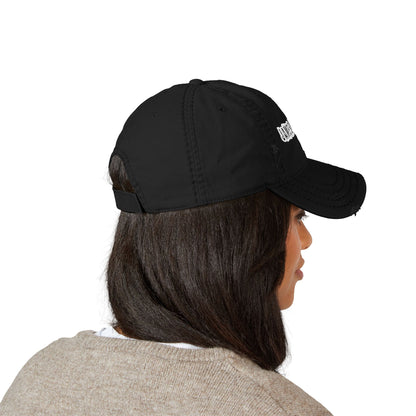 distressed Punk Logo Embroidered Hat