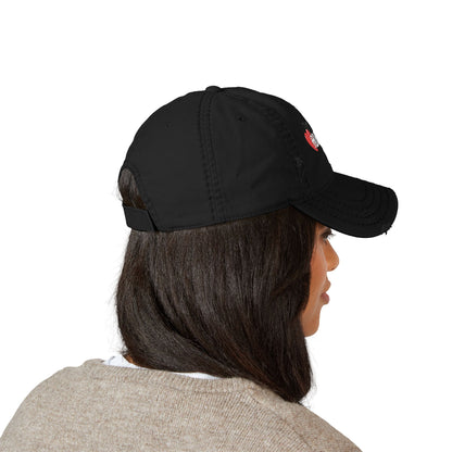 Embroidered "Love Addict" Distressed Dad Hat