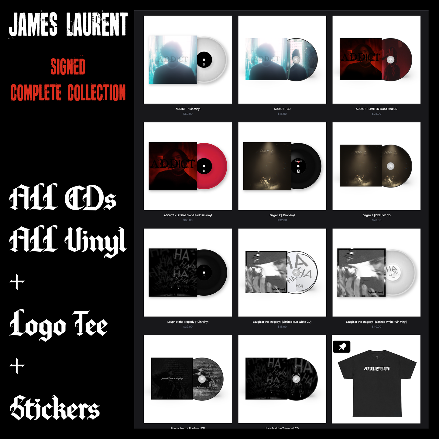 Complete Collection - All James Laurent CDs & Vinyls (Signed)